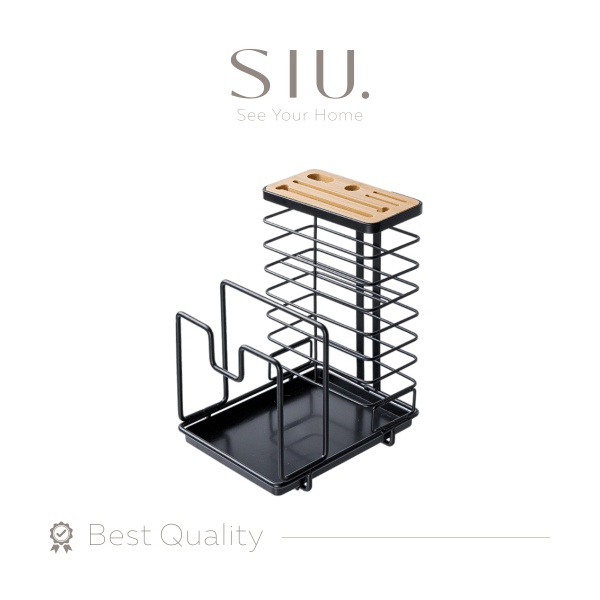 Luma Knives and Chopping Board Rack - Rak Pisau Telenan Nampan Dapur - Putih