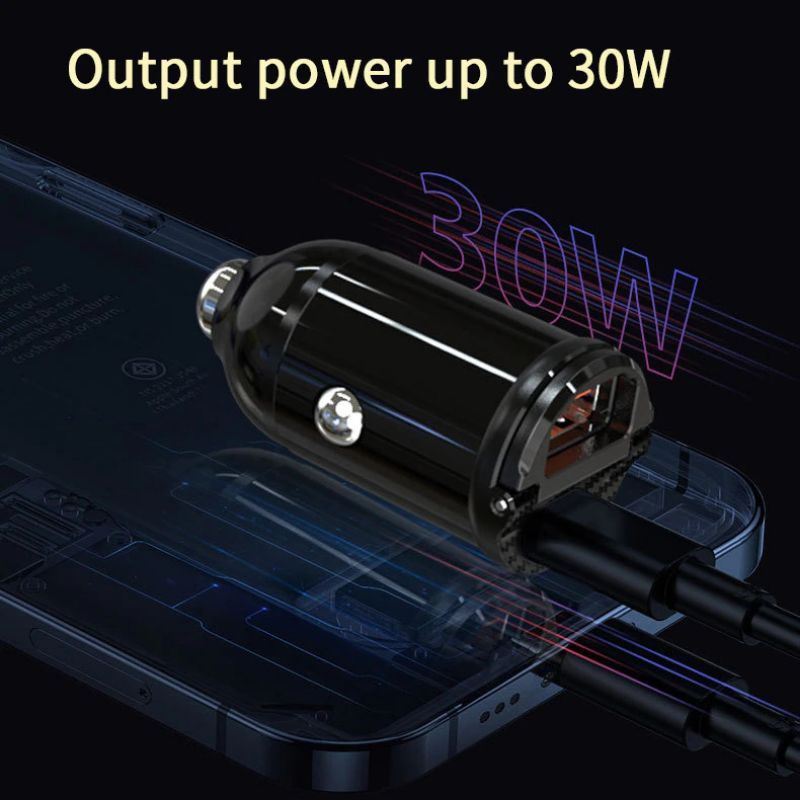 Kebidu car charger mobil port USB type C pd 5A QC3.0 30W