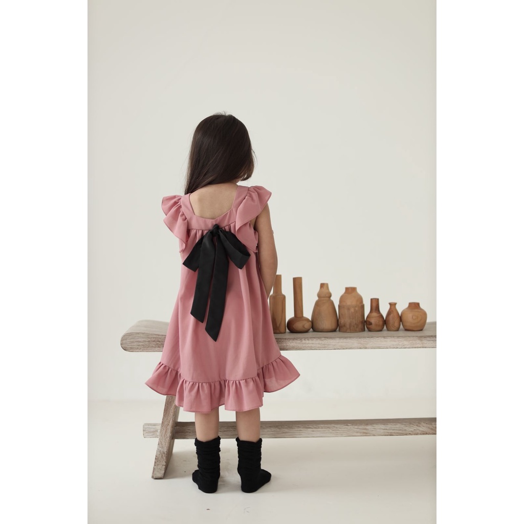 BELL AND BO CHIARA RUFFLES RIBBON DRESS DRESS ANAK PEREMPUAN 1-4 TAHUN