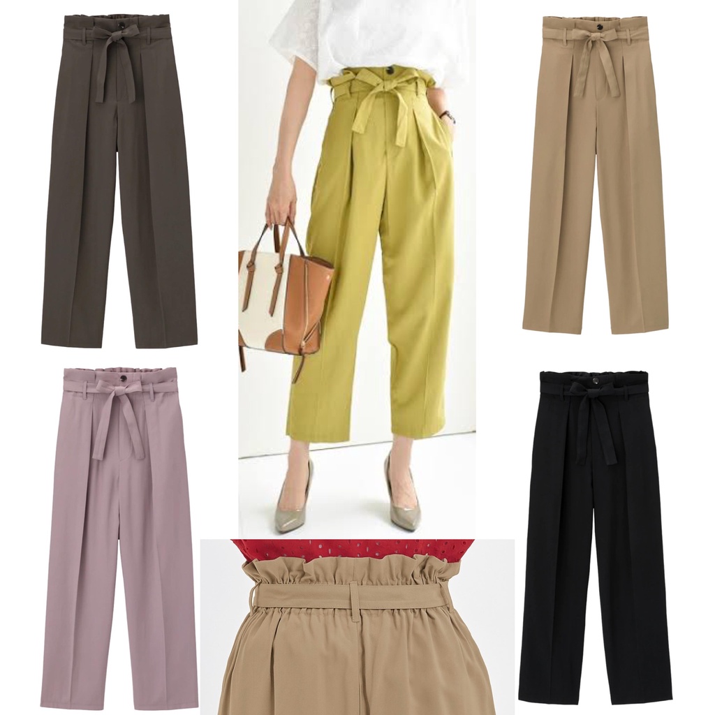 Gu paperbag pants CELANA WANITA