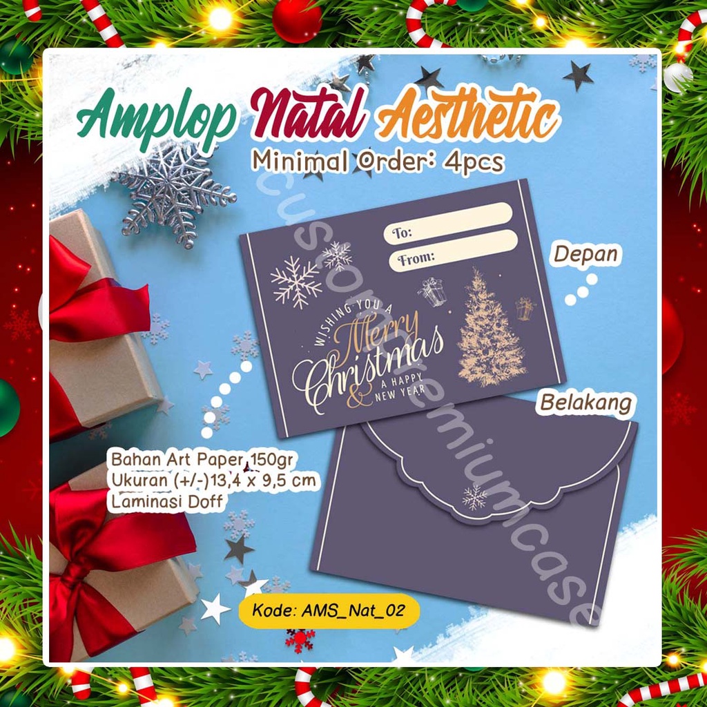 

[MINIMAL ORDER] - AMPLOP NATAL PREMIUM ESTETIK / AESTHETIC - envelope tema natal / christmas / Angpao / Surat Ucapan Natal