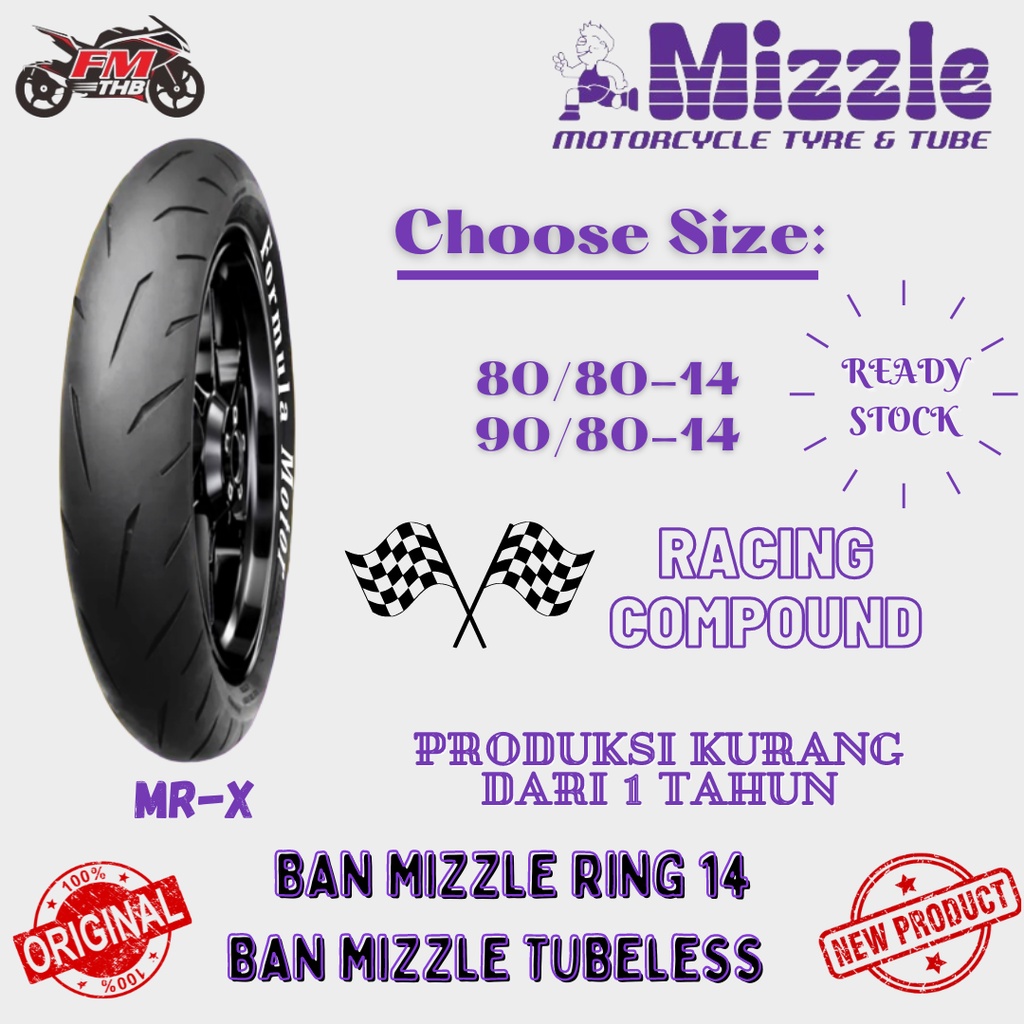 Jual Ban Mizzle Mrx Mr X Racing Compound Tubeless Pilih Ukuran Ban