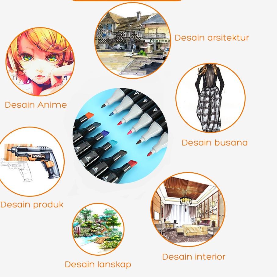 

[N-59 ✓] TROJOY Color Marker With Bag Spidol Warna Dengan Tas 36/48-premium