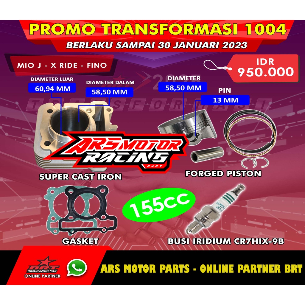 BLOK PISTON BRT 58,50 MM JUPITER Z1 - MIO J - FINO - SOUL GT - 155 CC