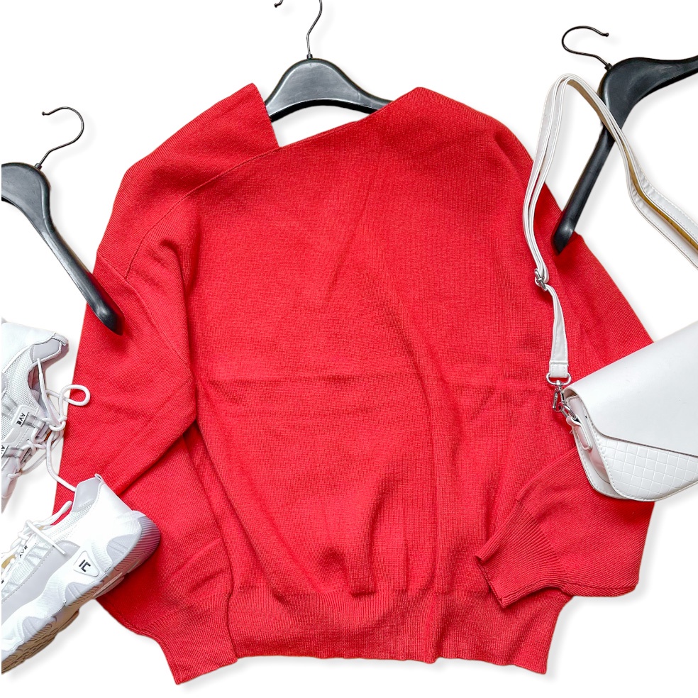 SW002-Sweater/Sweater Wanita/Sweater Korean Style/Sweater Hoodie/Sweater Polos/Sweater Merah