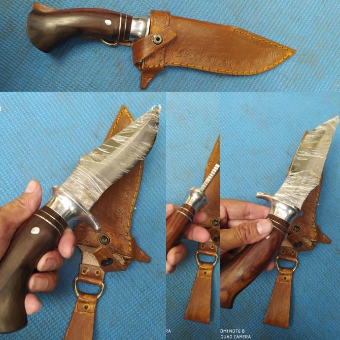 Pisau Skiner baja Per 15 cm Sarung Kulit