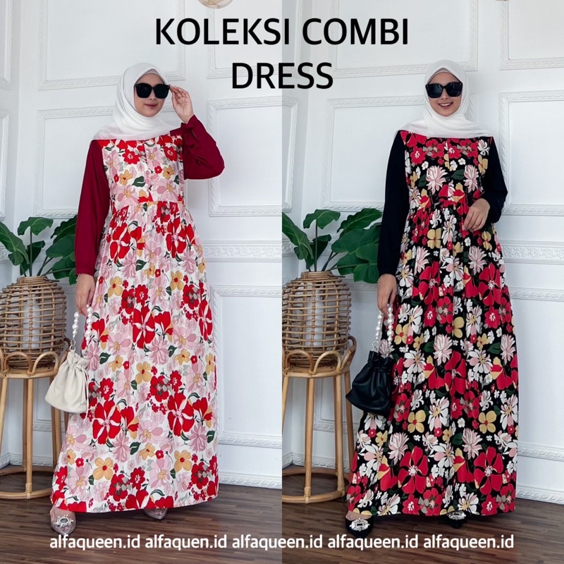 Dress / Gamis Combi Rayon Viscose Twill | Fahyra Anzela Leavy Zahra Leolita Midea Rochel Marion Goya