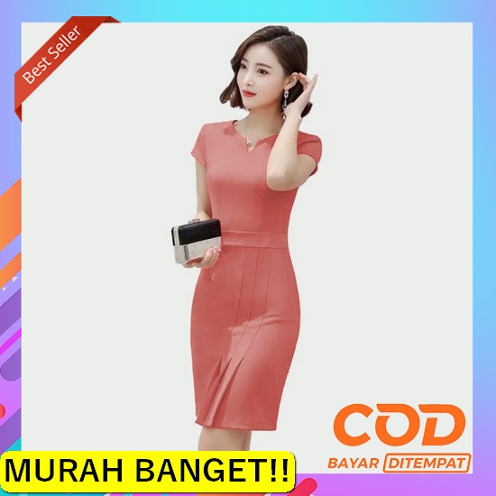 Good Quality Scuba Import Kombi Brukat Putih Dress Ld 86-108 (Stretch) Midi Body Fit Dress Pesta Len