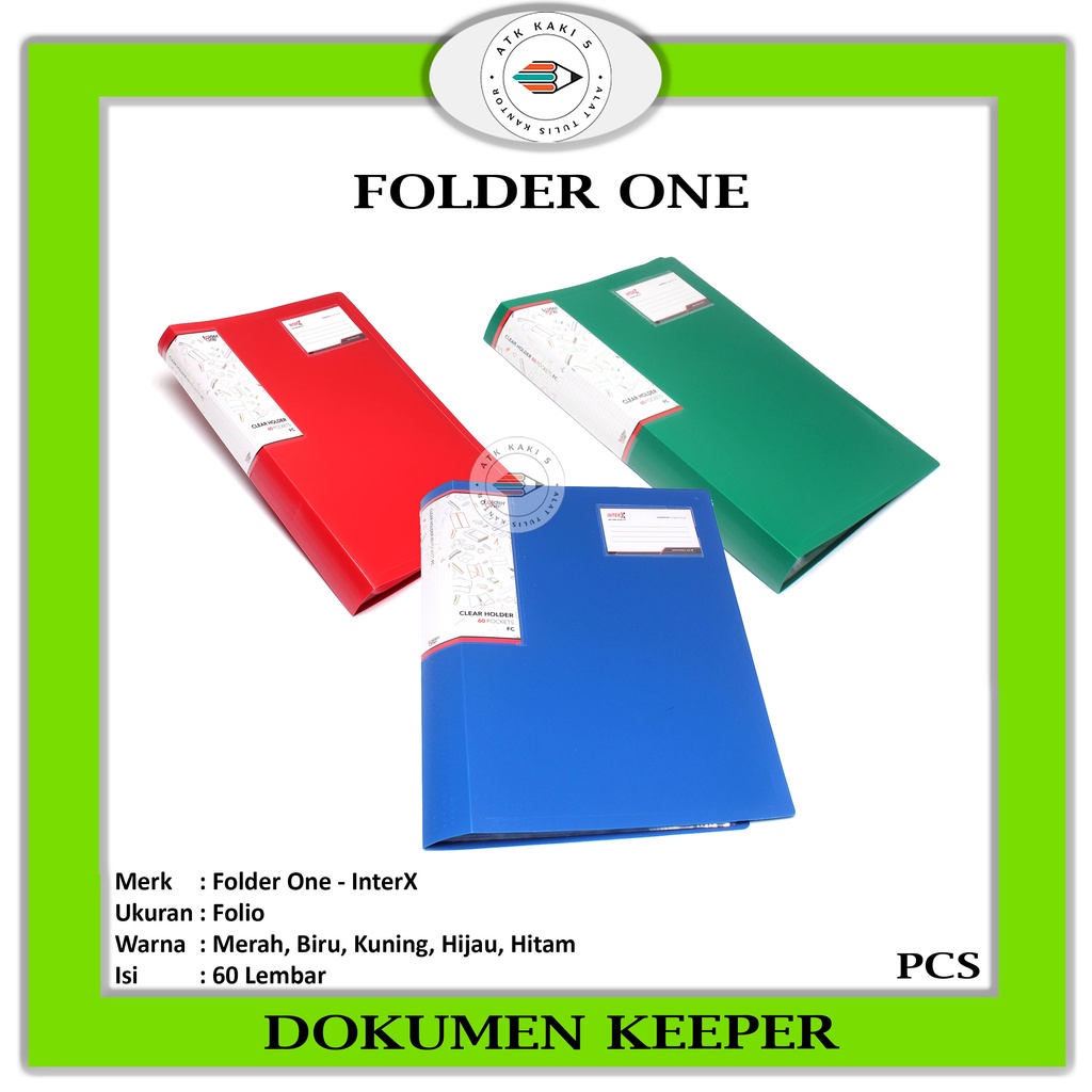 

FOLDER ONE - Dokumen Keeper / Clear Holder 60 Lembar Folio folder One -Pcs