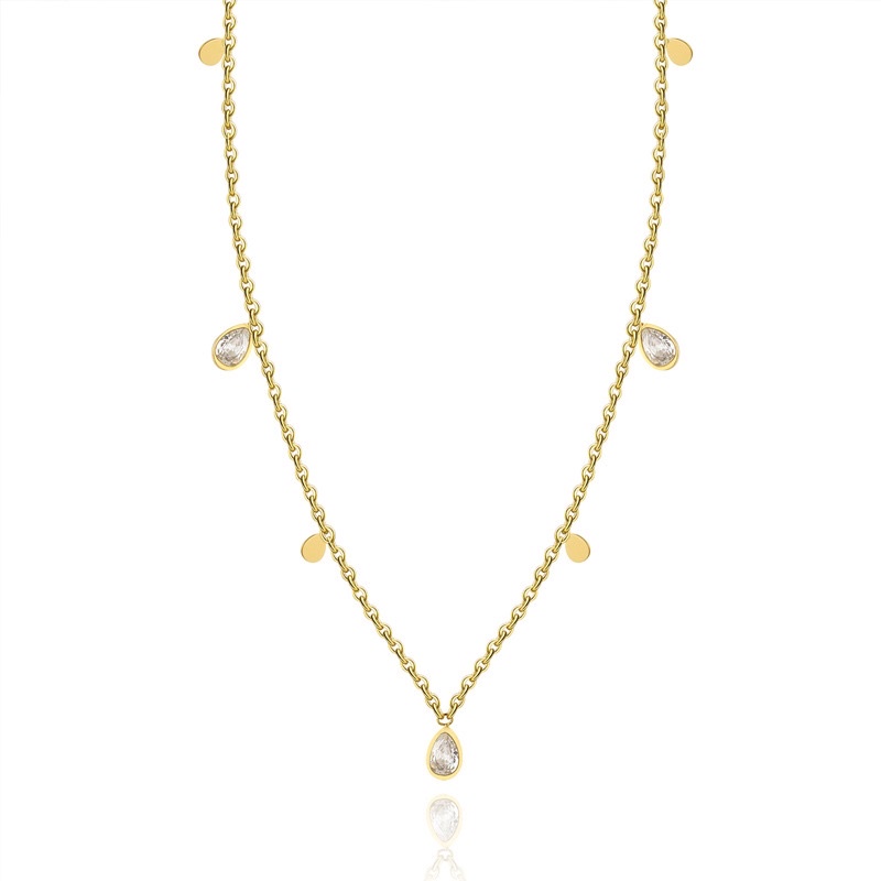 Kalung Titanium Diamond Mata Air Elegan Korea Fashion Style Premium K553