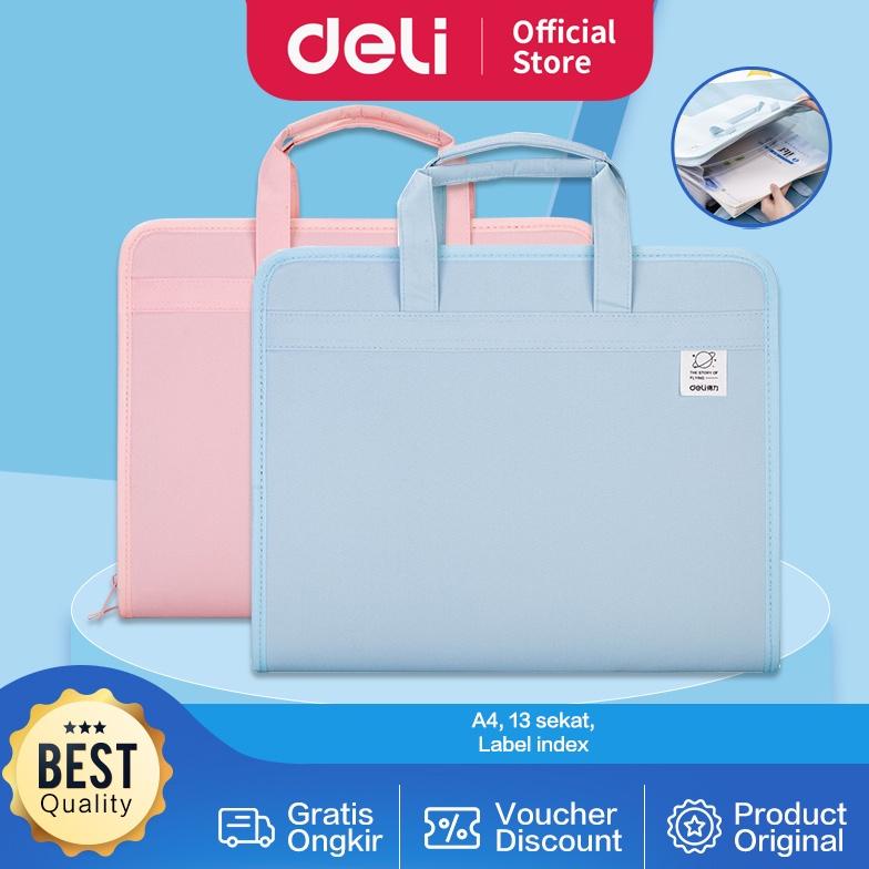 

DELI FILE FOLDER DOCUMENT BAG TAS DOKUMEN FILE A4 WARNA PINK BIRU 13 SEKAT 72561 TERLARISS...,,,,,