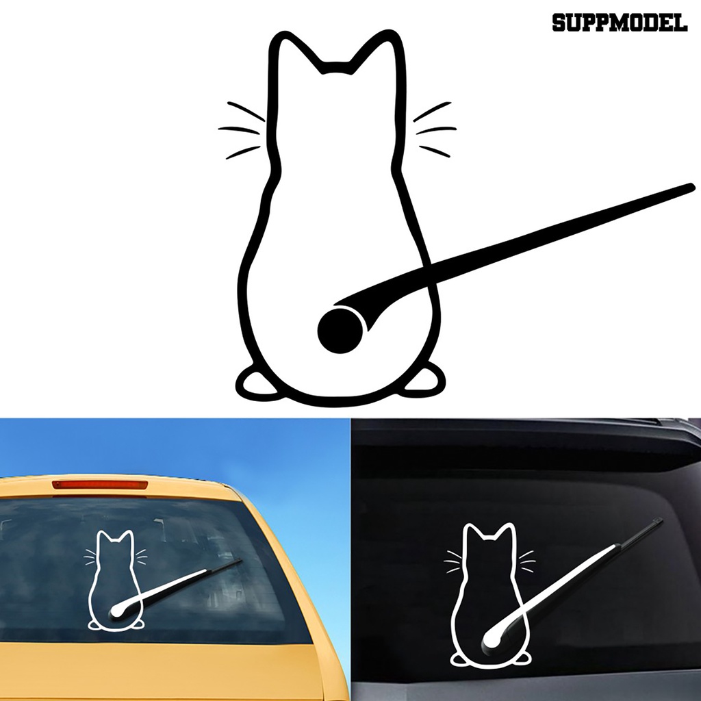 [Dekorasi] Stiker Stiker Decal Body Mobil Bentuk Kartun Kucing Lucu Untuk Mobil