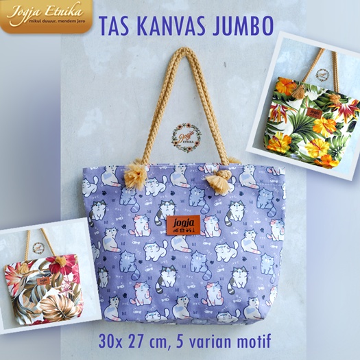 TAS KANVAS BESAR TALI SUMBU / TOTE BAG KHAS JOGJA