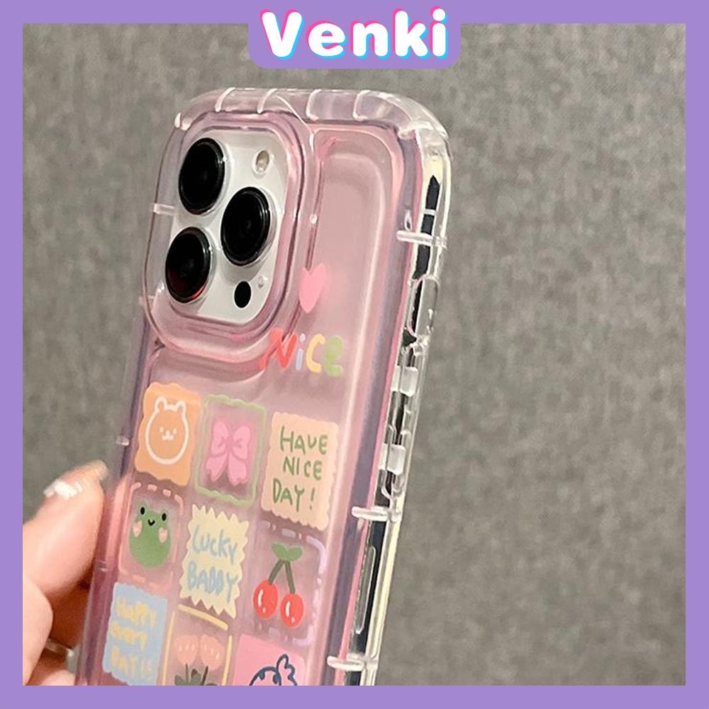 Case For iPhone 14 Pro Max TPU Soft Jelly Airbag Clear Pink Case Cute Squared Animals Camera Protection Shockproof For iPhone 14 13 12 11 Plus Pro Max 7 Plus X XR