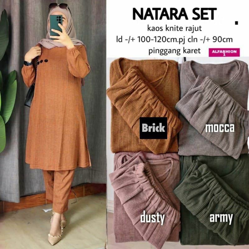 Stelan Celana Wanita Kaos Rajut polos