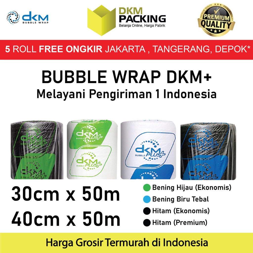 

Plastik Bubble Wrap DKM PLUS 50 Meter Bubblewrap TERMURAH SE INDONESIA