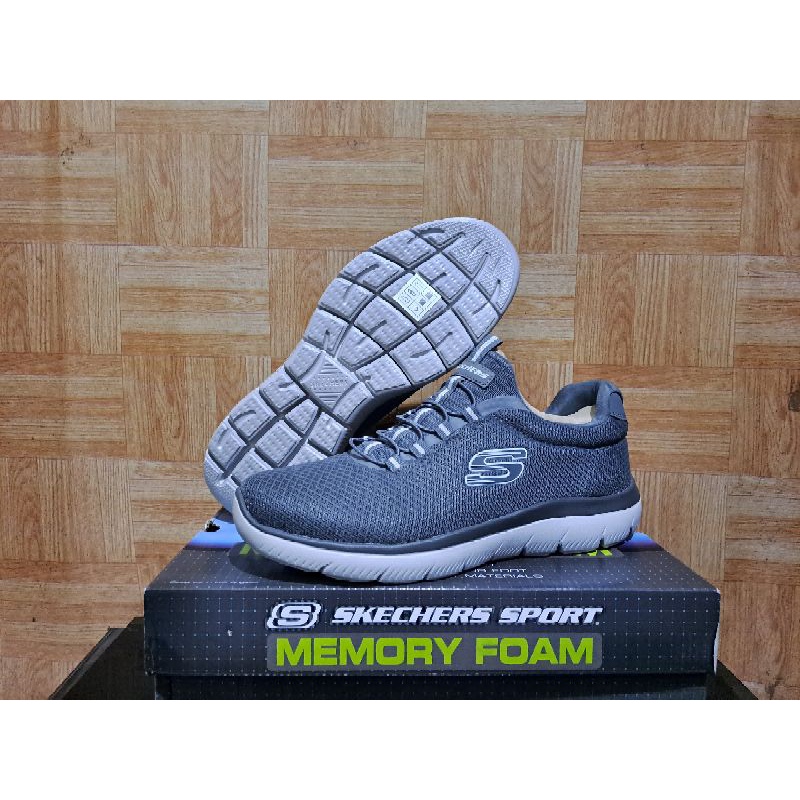 Sepatu Original Skechers Summits - Grey - Casual - Sport - Slip on - Murah