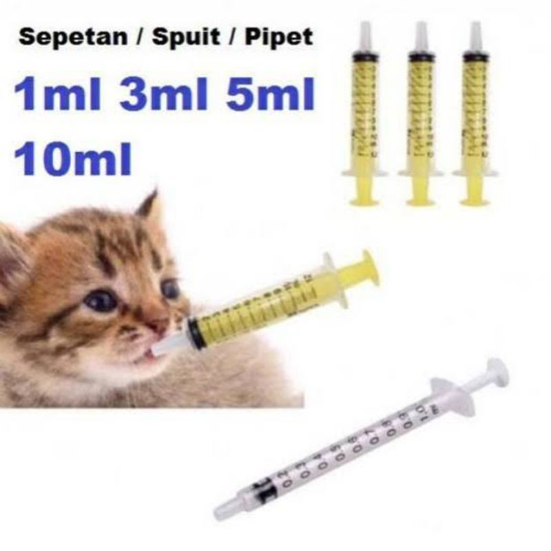 Sepetan 1ml 3ml 5ml 10ml 20ml 50ml 50cc Kucing Anjing Suntikan Spet Pipet Spuit