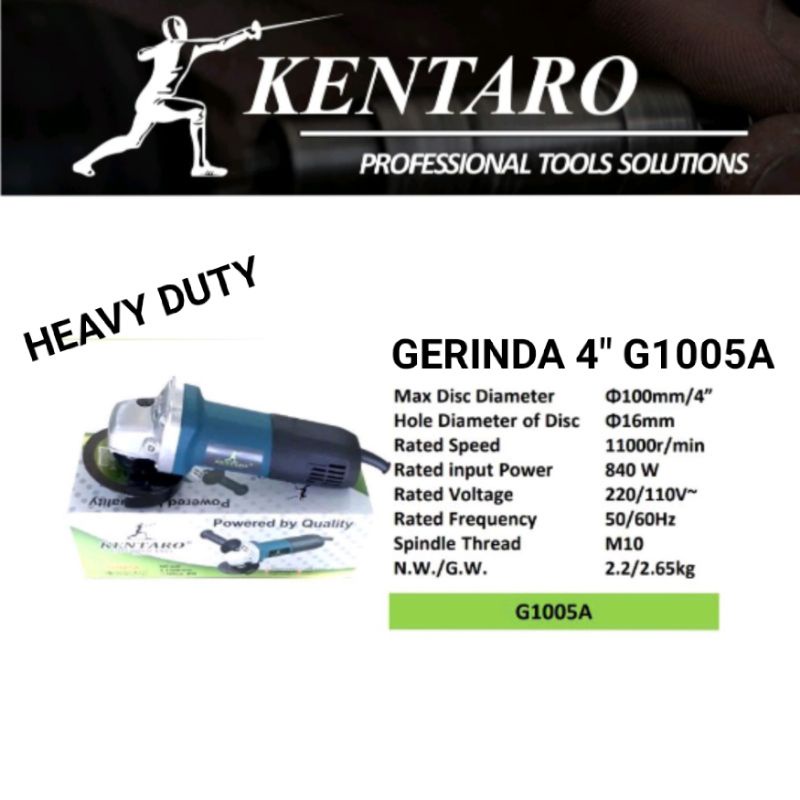 gerinda 4&quot; G1005A heavy duty kentaro Japan quality