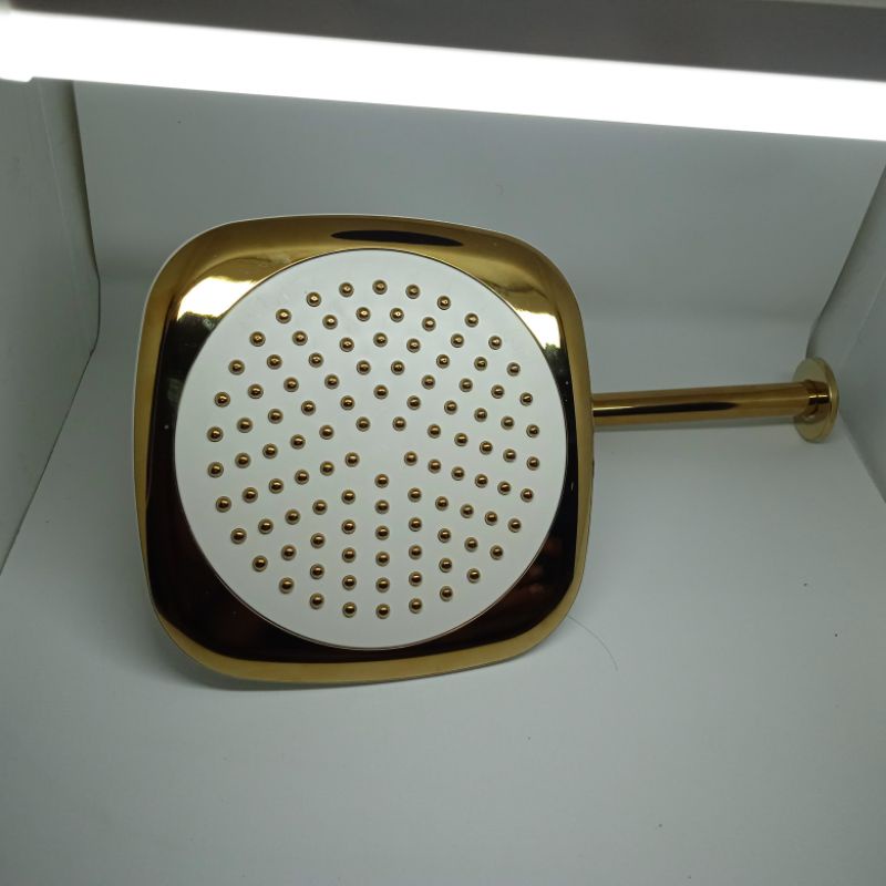 Terbaru Wall shower 8 inch Gold White Shower Only 8261