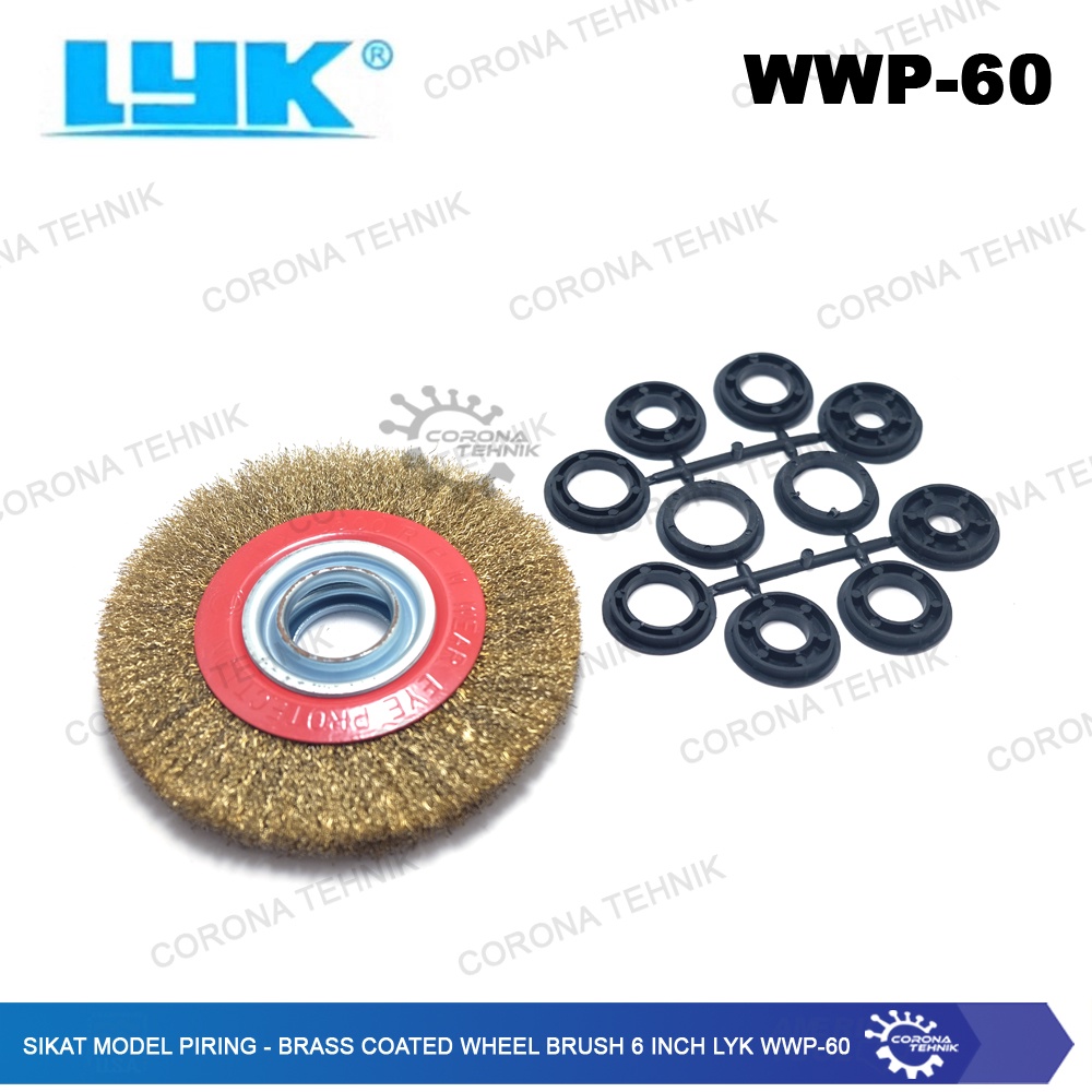 WWP-60 - Sikat Model Piring - Brass Coated Wheel Brush 6 Inch LYK