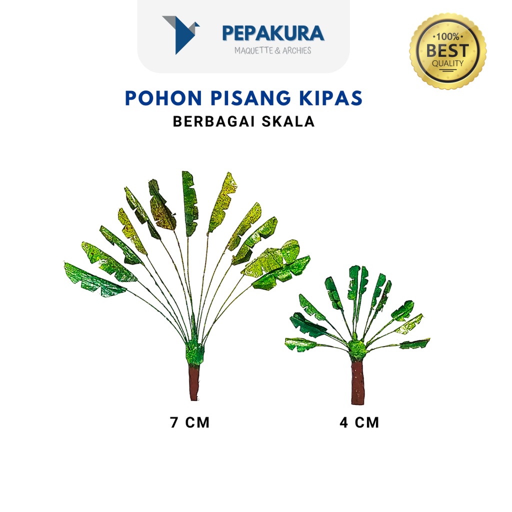 Pohon Pisang Kipas Maket/Miniatur Tinggi 4 7 cm (Skala 1:100 1:200) - Bahan Maket - Tanaman Artifisi