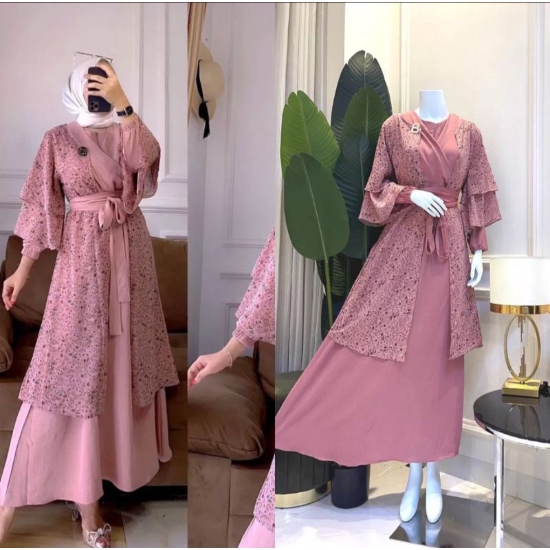 Dress premium brukat model dress busui