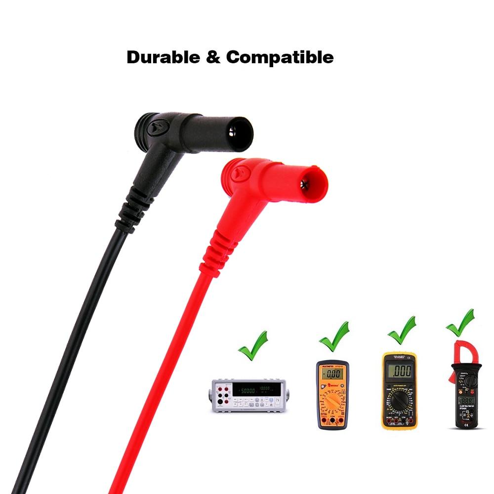 COOFARI Tester Multimeter Universal 120Cm, Ujung Pena Kabel Kawat Multimeter Pengukur Meter Digital + 2 Buah Klip