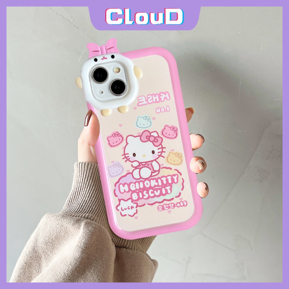 Oppo A17 A95 A15 A55 A17K A3s A5s A53 A16 A7 A96 A16K A5 A9 A12 A54 A16s A1K A31 A74 A76 A36 A57 A92 A94 Reno 6 7Z 5lensa Monster Busur 3D Tpu Lucu Hello Kitty Belakang Sarung Cover Sarung