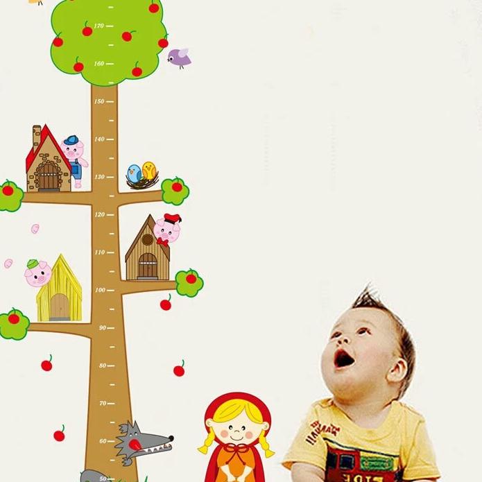 WALL STICKER PENGUKUR TINGGI BADAN TINGGI BADAN POHON GROW UP TREE STIKER DINDING ABC1038 {FJ.10De22