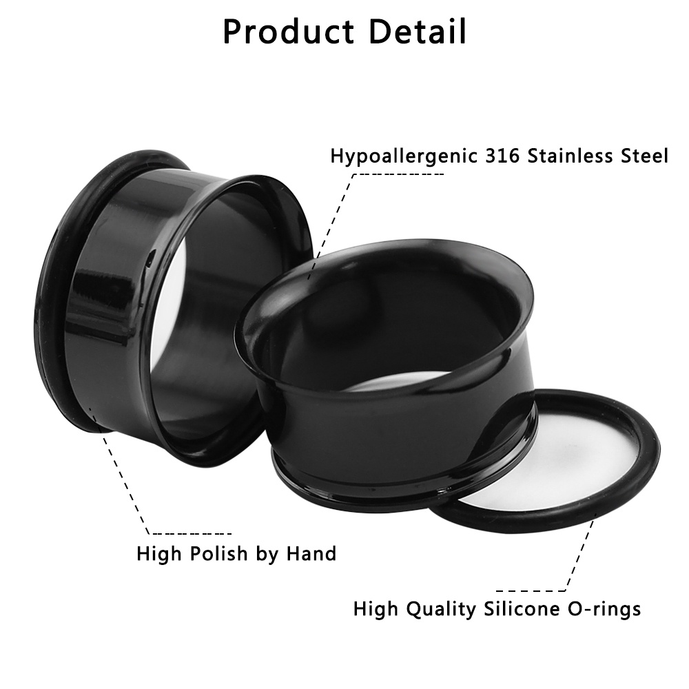 1pasang 3-10mm Stainless Steel Ear Gauges Single Flared Ear Tunnels Plugs High Polished Expanders Ear Stretchers Piercings