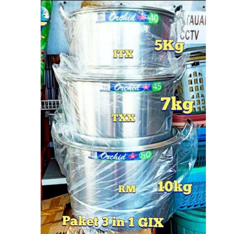 dandang Orchid set jumbo UK 40 45 50 panci set dapat saringan pengukus