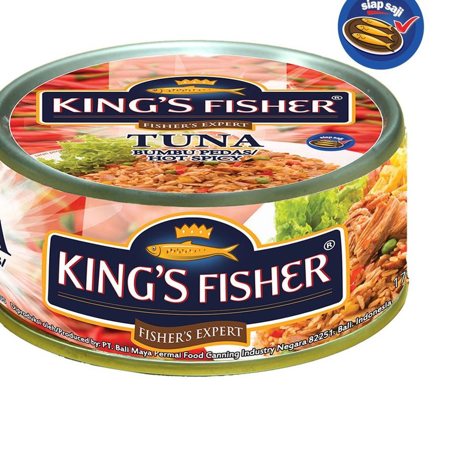 

8.8 MALL King's Fisher Tuna Canned Hot Spicy Daging Tuna Makanan Kaleng 170 g