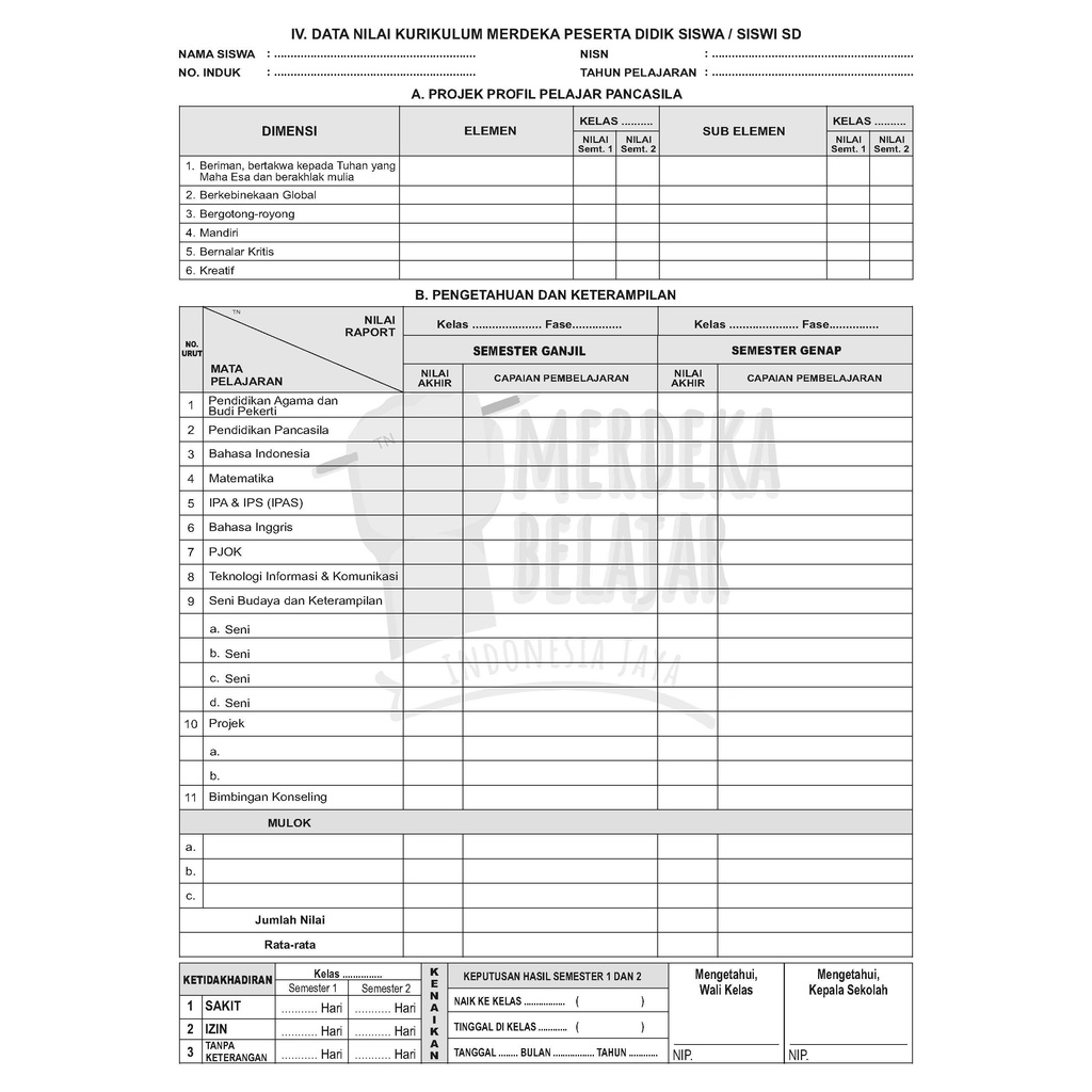 

RB Buku Induk SD Kurikulum Merdeka Hard Cover