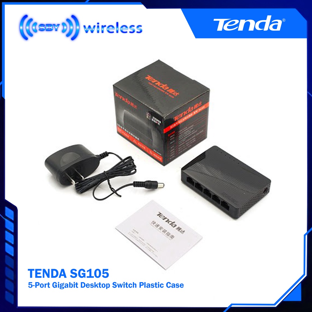 TENDA SG105 5-Port Gigabit Desktop Switch Plastic Case