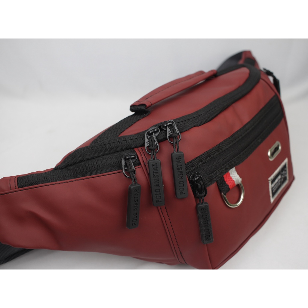 Waistbag Waterproof Polo Amstar Bahan Ballon Anti Air Best Quality Tas Pria Tas Selempang Bahu