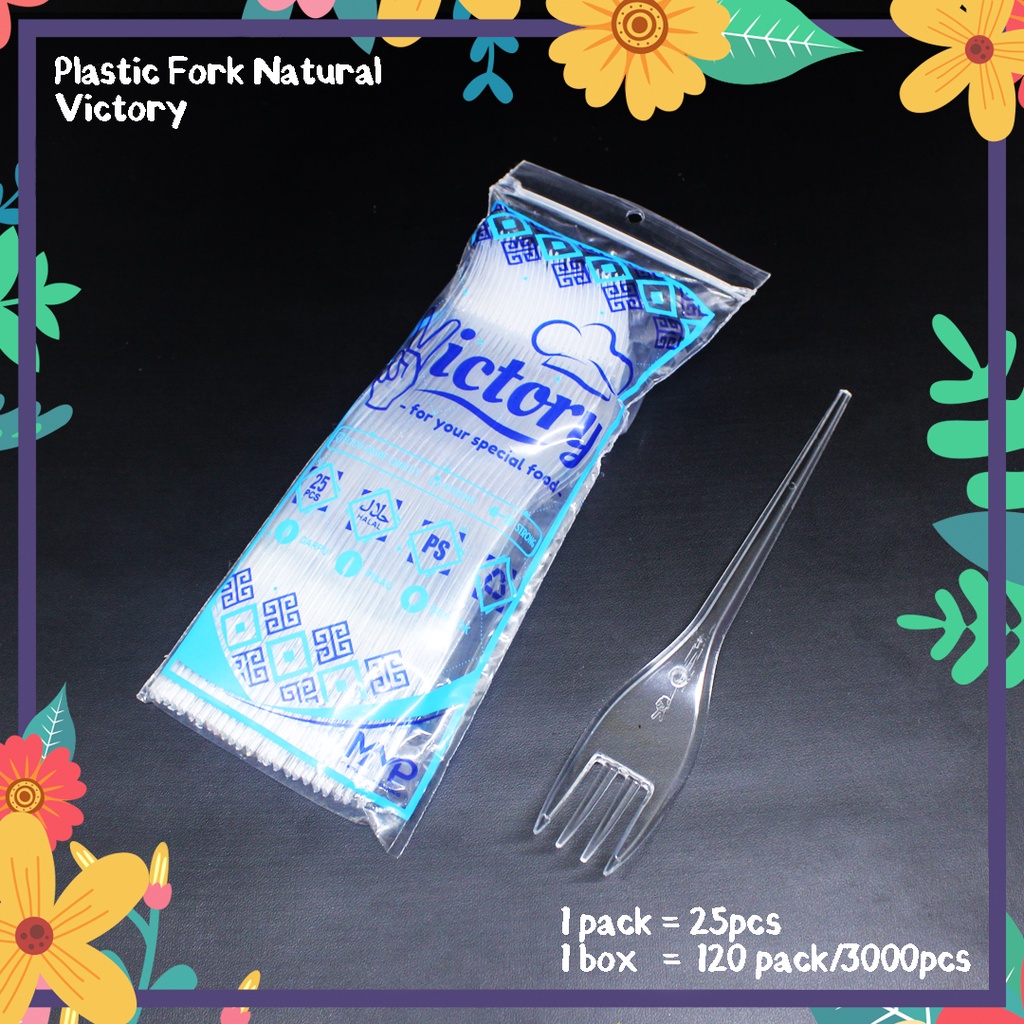 GARPU MAKAN PLASTIK BENING 1 PACK ISI 25PCS VICTORY FOODGRADE KEMASAN MAKANAN CATERING NASI BOX KOTA
