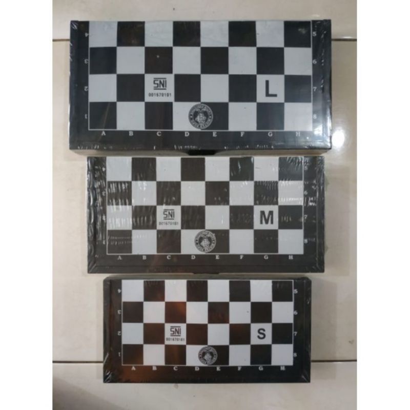 Papan Catur Lipat Plastik/Folding Chess Board catur ukuran S M L XL