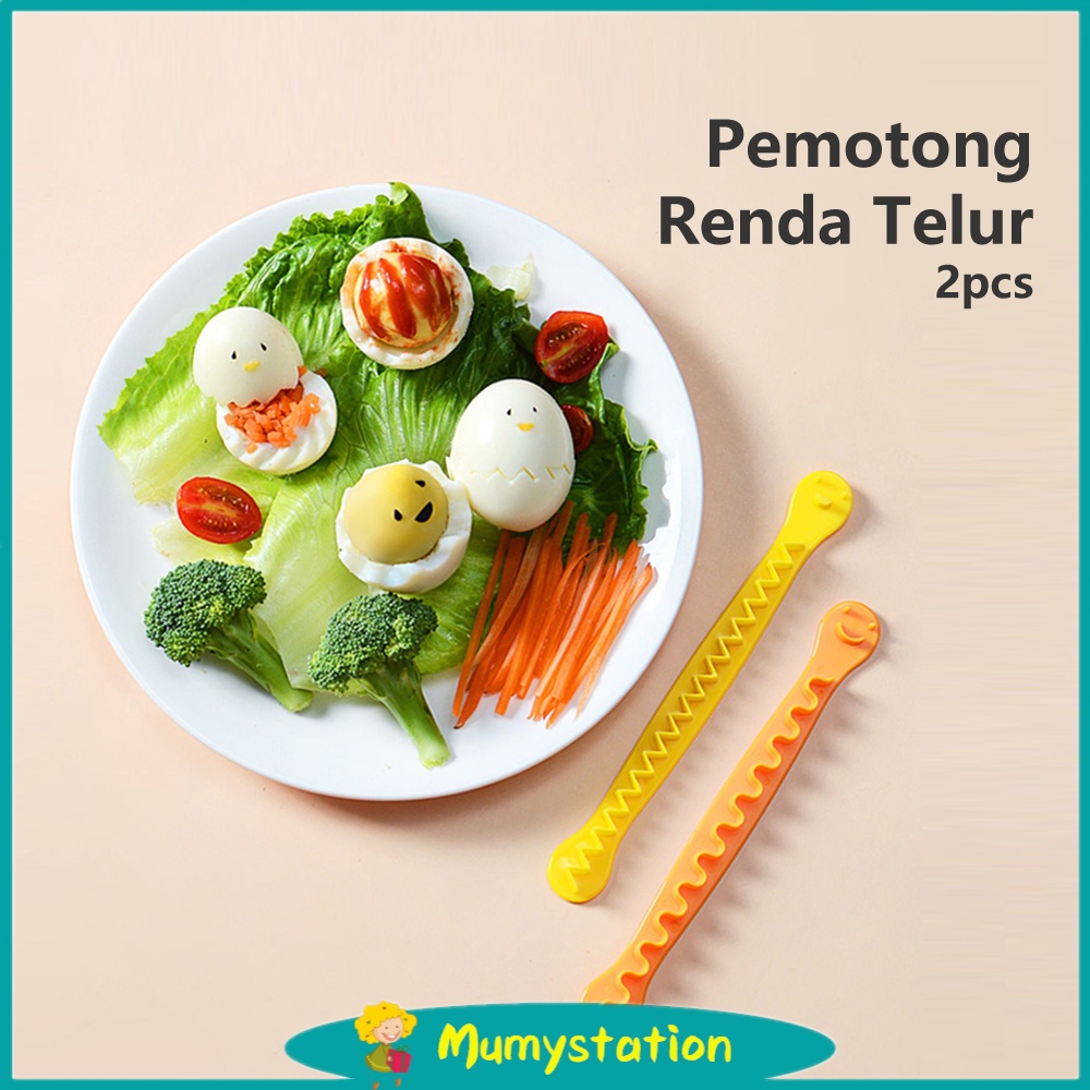 Mumystation 2pcs/set Cetakan telur/Pemotong telur rebus/Aksesoris alat bento bekal anak