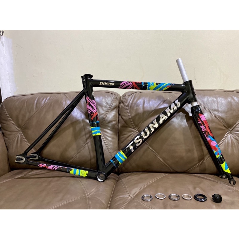 Frameset Sepeda Fixie TSUNAMI SNM300 New Model 2022 Warna Black