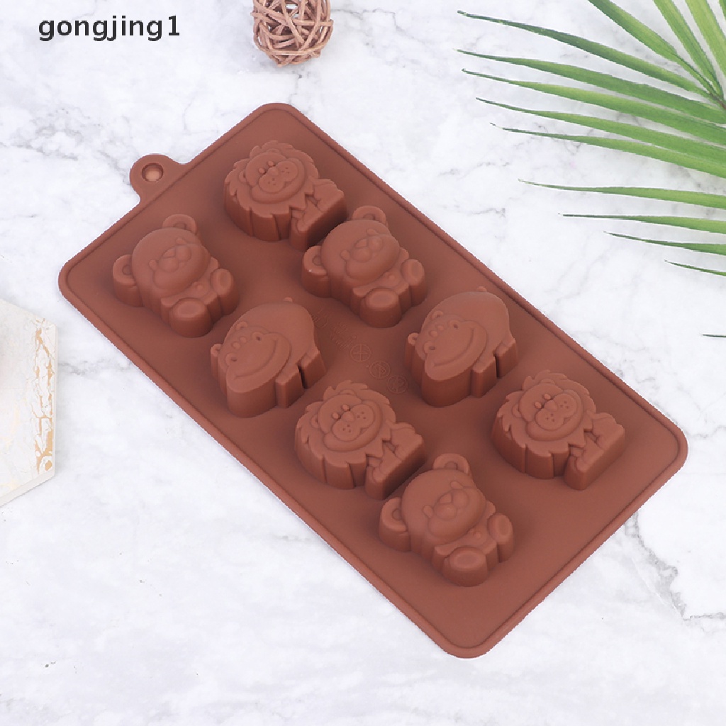 Ggg Cetakan Silikon Animal Bentuk Hippo Lion Bear Coklat Sabun Kue Peralatan Dapur DIY ID