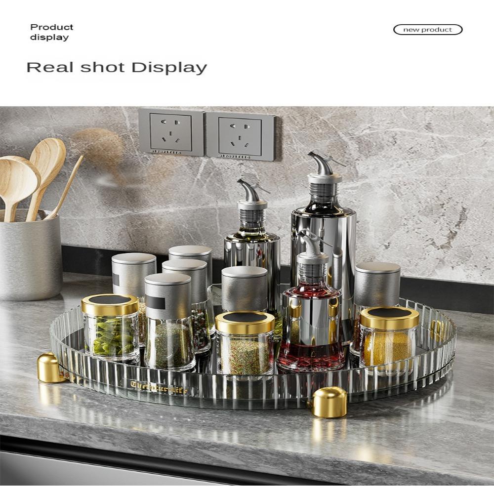 Solighter Rotating Spice Rack 360derajat Wadah Permen Sayur Tray Bumbu Snack Buah Organizer