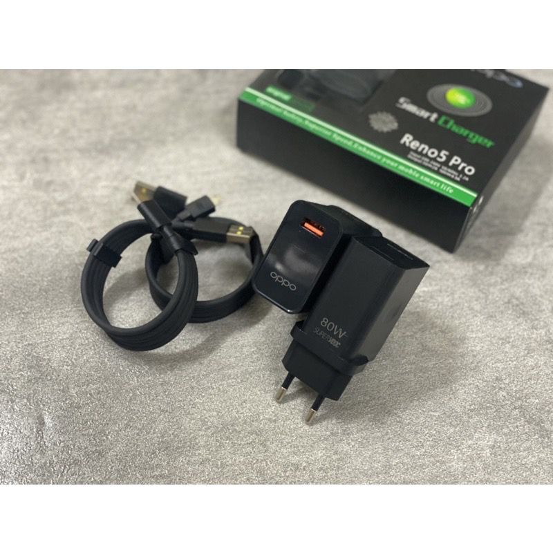 MINIGO Charger Oppo Black Original 100% Reno 5 pro Smart Charger Super Vooc fast Charging Kabel Micro &amp; Type C