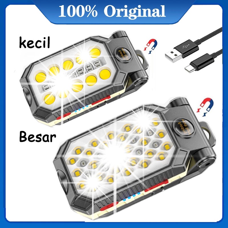 Anbolt 800W Lampu Emergency /Senter LED 5modes Lampu Suluh Senter COB Portabel Magnet Lentera Berkemah Tahan Air yang Dapat Disesuaikan