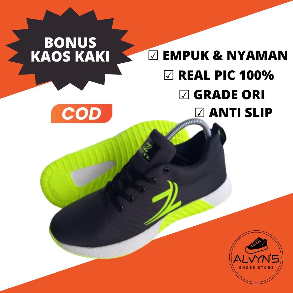 Sepatu Sneaker Pria Olahraga Running Zevil Kualitas Bagus