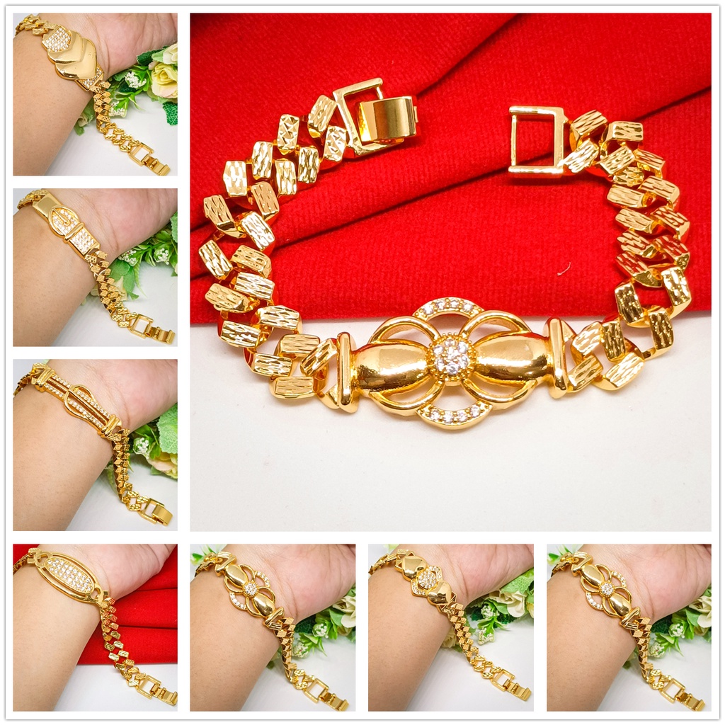 Gelang Kendari Perhiasan Lapis Emas 24K Gold Dubai Gelang Tangan Bracelet Fashion Bangle