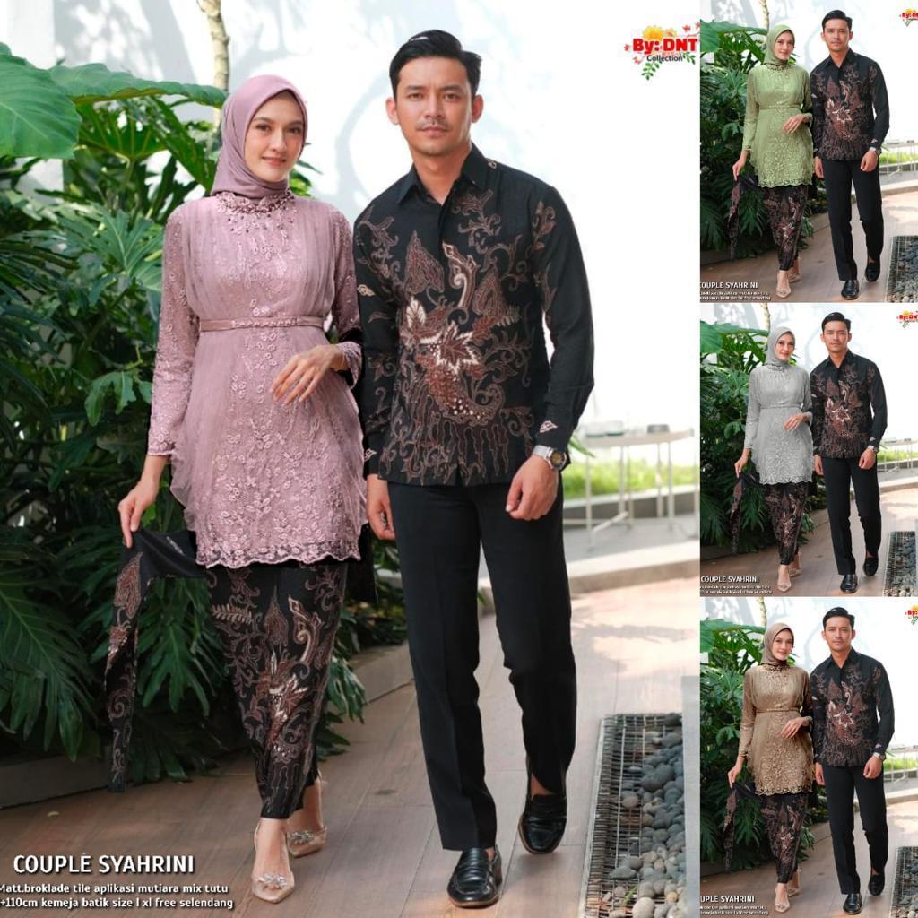 COUPLE SYAHRINI SARIMBIT BATIK BAJU COUPLE BATIK SETELAN BAJU KONDANGAN COUPLE SETELAN KEBAYA DAN KE