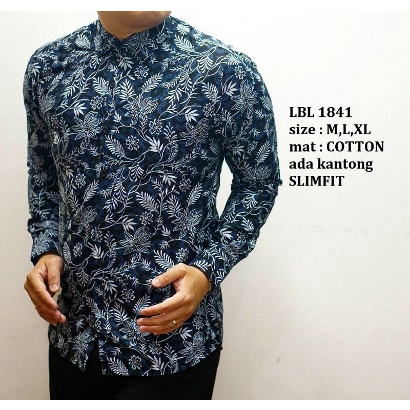 BAJU KEMEJA BATIK PRIA SLIM FIT LENGAN PANJANG LUIGI BATANI LBL168