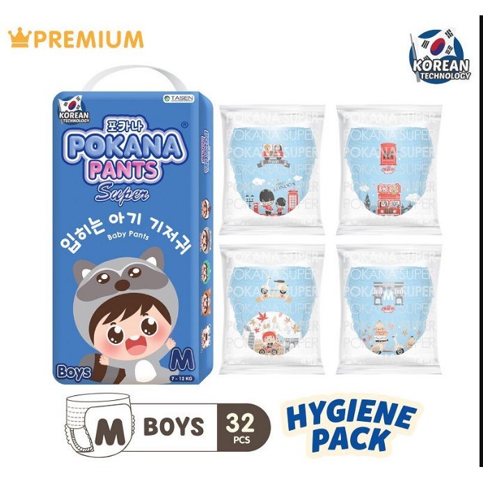 Pokana Pants Super Boys M32 Premium - Diapers Popok Celana Sekali Pakai