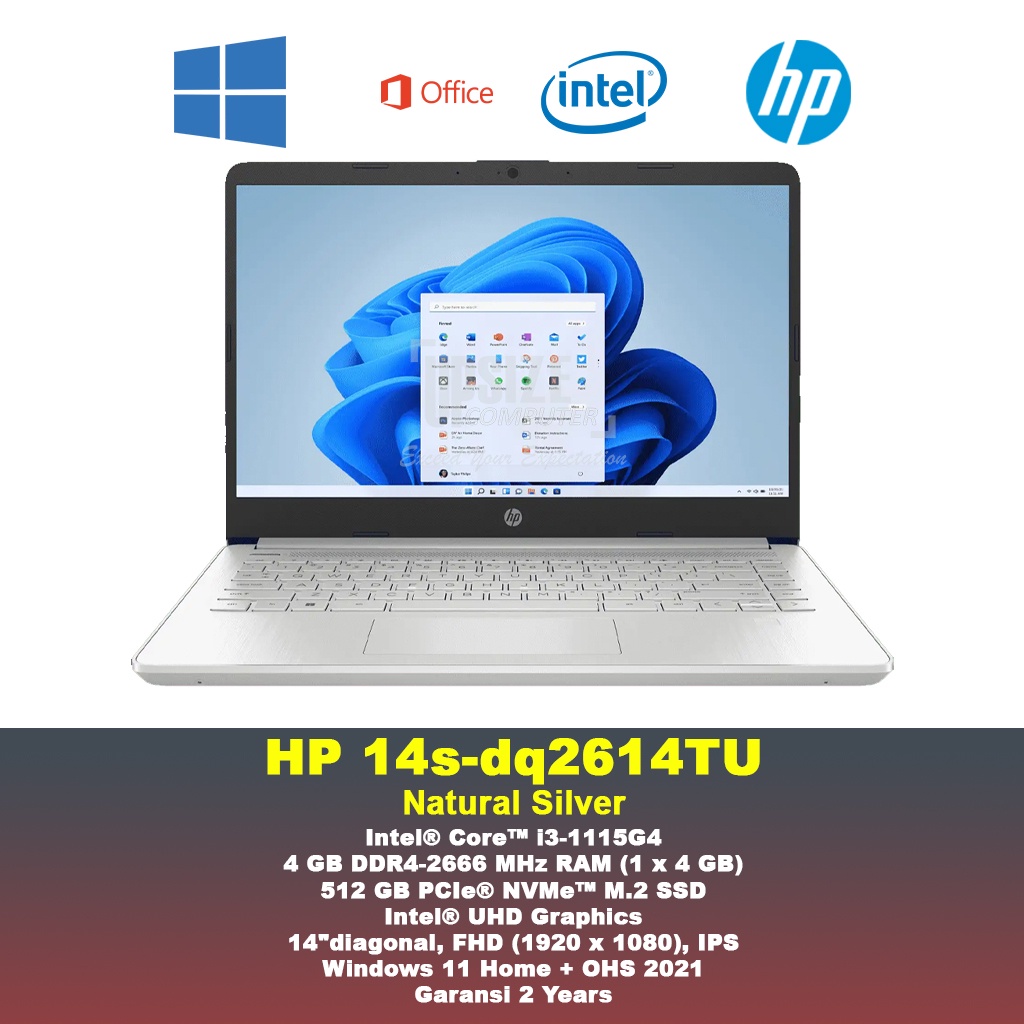 Jual Laptop Hp 14s Dq2614tu I3 1115g4 4gb8gb Ssd 512gb 14 Fhd Ips W11 Ohs21 Shopee Indonesia 7167